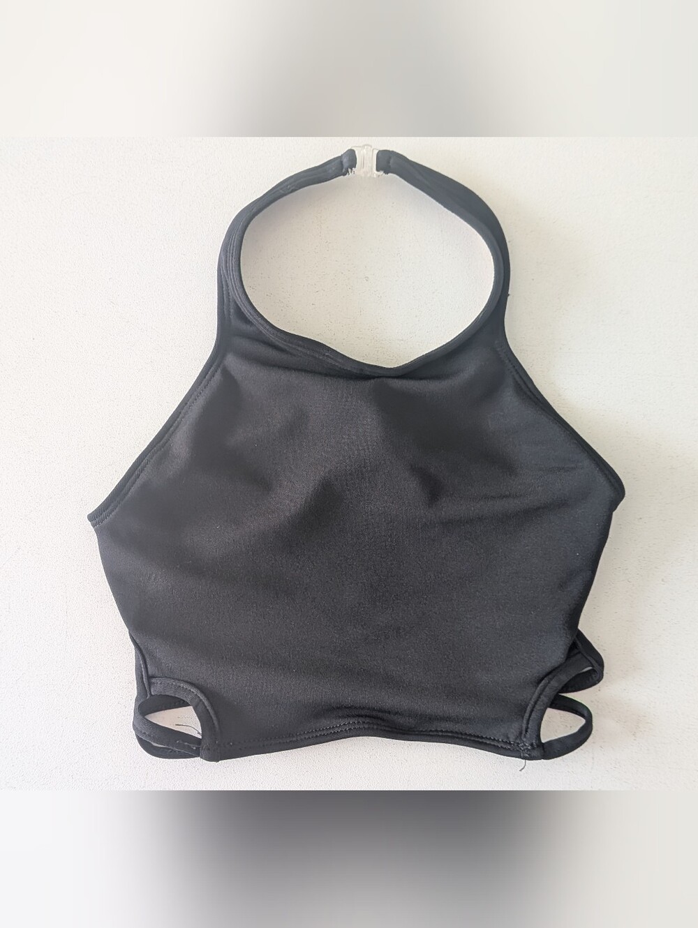 ​GK Elite Black Halter Strappy Back Crop Top - Size Child Small (CS)